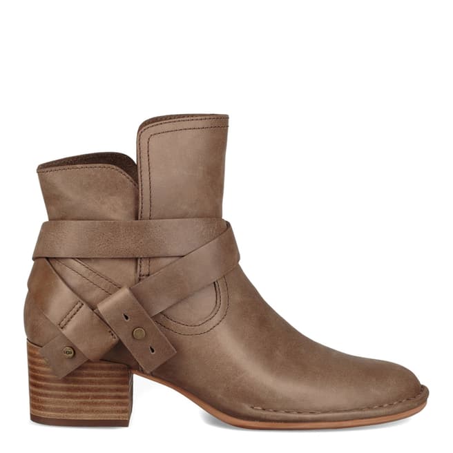 UGG Taupe Leather Elysian Ankle Boots