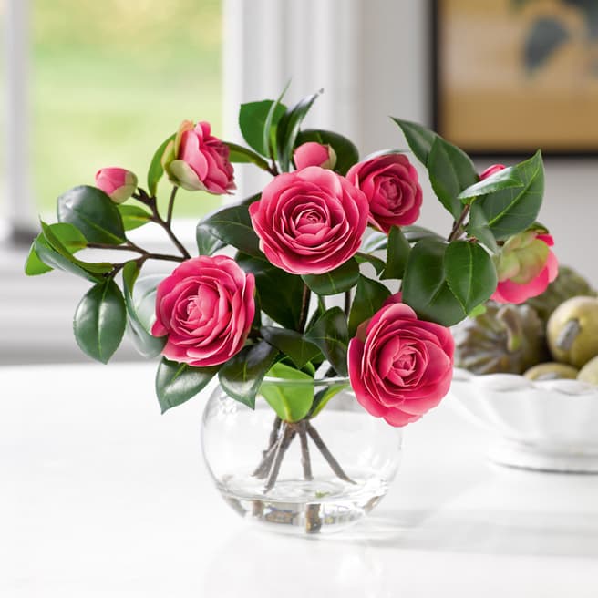 Bloom Pink Camellia Arrangement, Faux Flowers