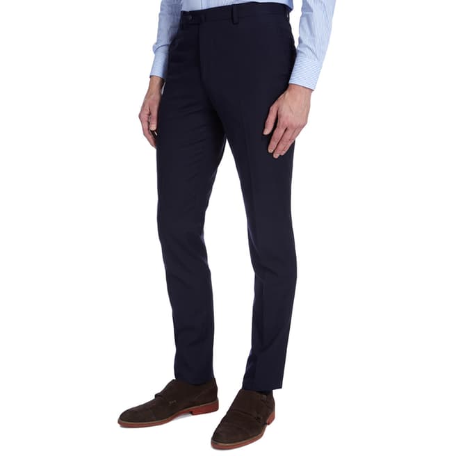 Hackett London Navy Tapered Cotton Trousers