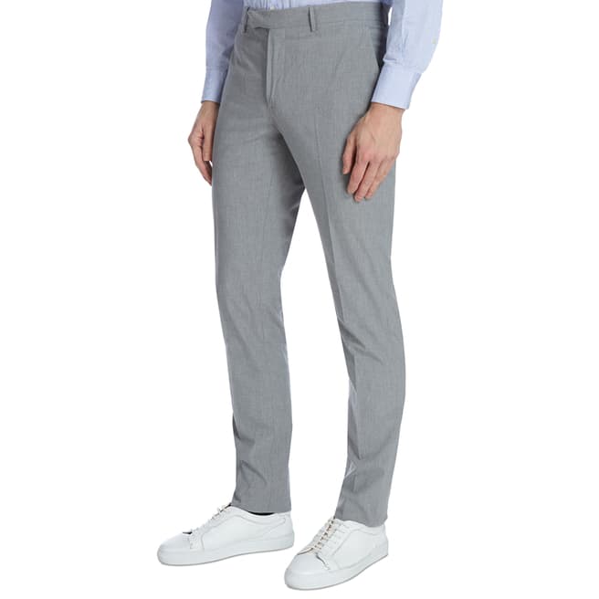 Hackett London Grey Lightweight Cotton Stretch Trousers