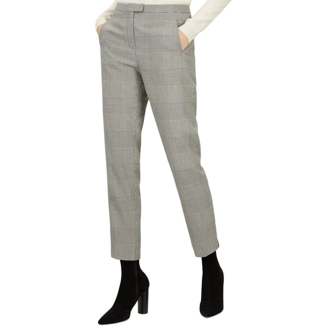 Jaeger Grey Prince of Wales Check Wool Blend Trousers