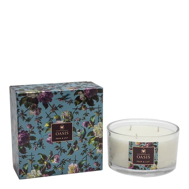 Oasis Pear &Amp; Lilly  Renaissance Rose 3 Wick Candle