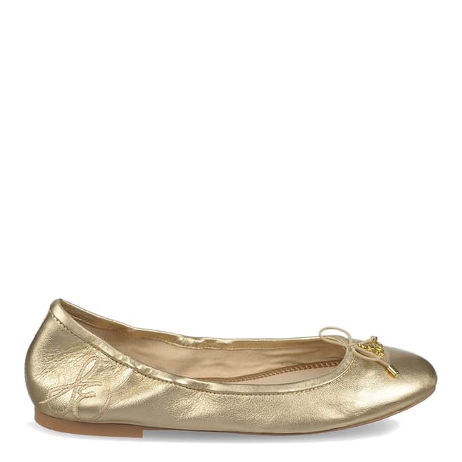 Sam Edelman Molten Gold Leather Felicia Soft Ballet Flats  