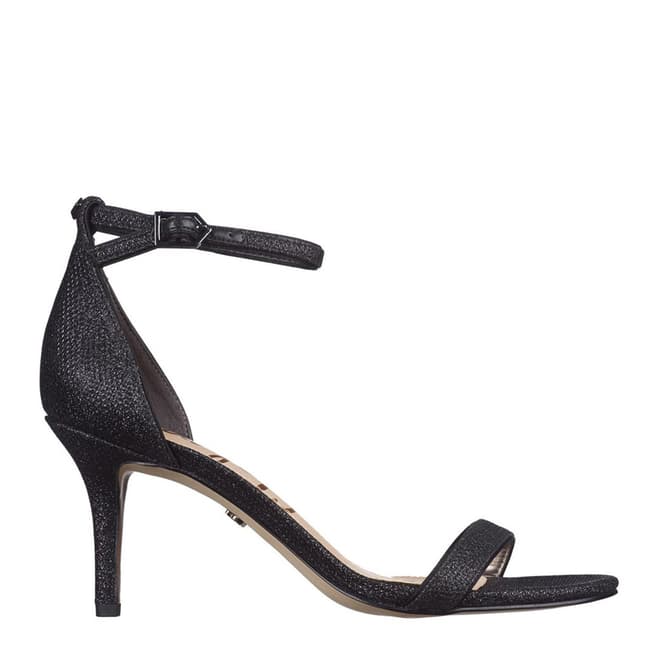Sam Edelman Black LeatherTextured Patti Glam Heeled Sandals