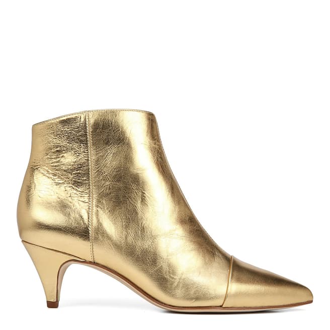 Sam Edelman Bright Gold Leather Kinzey 2 Ankle Boots