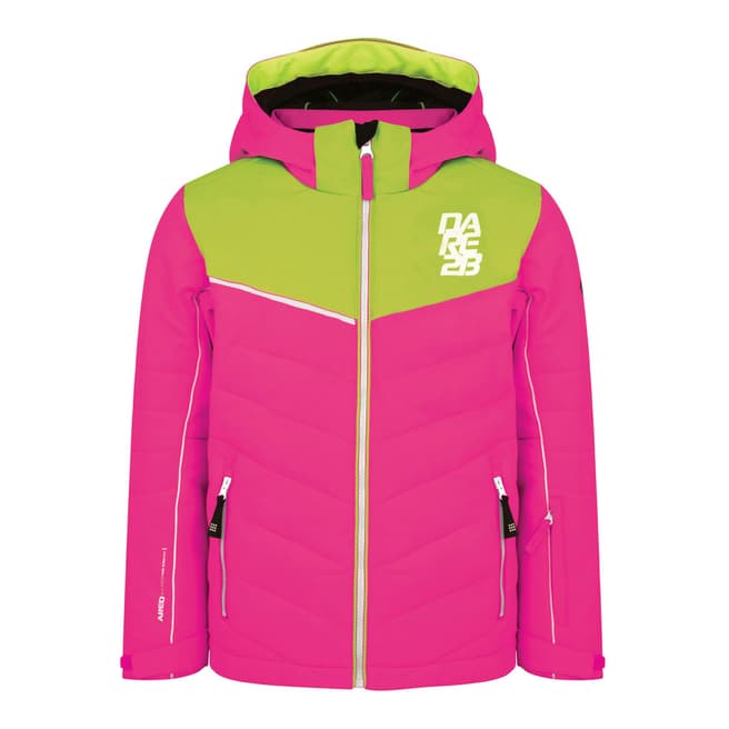 Dare2B Kids Pink/Green Tusk II Ski Jacket