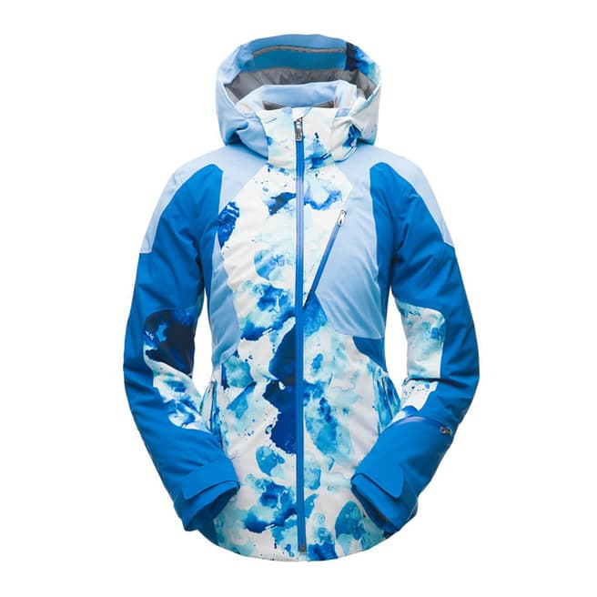 Spyder Blue Hooded Waterpoof Jacket