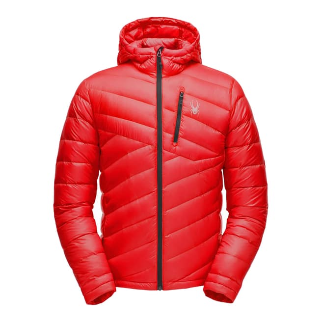 Spyder Men's Red Syrround Down Hooded Jacket 