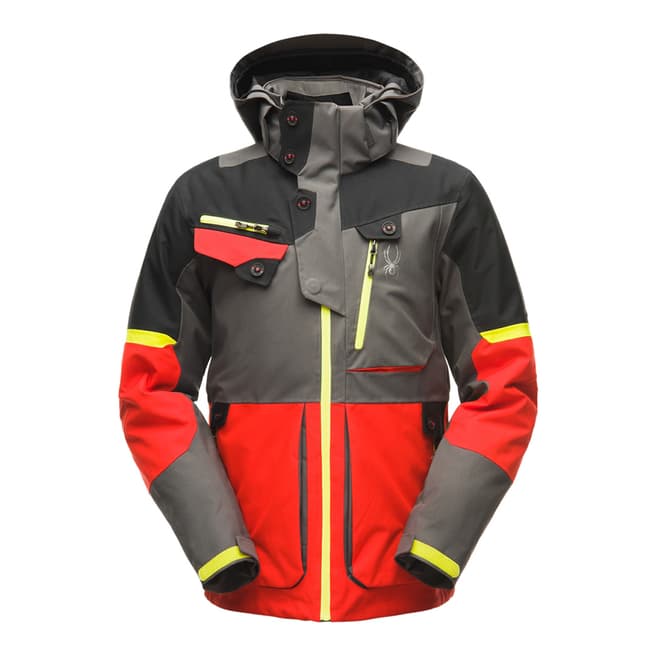 Spyder Men's Grey/Red Tordrillo Ski Jacket