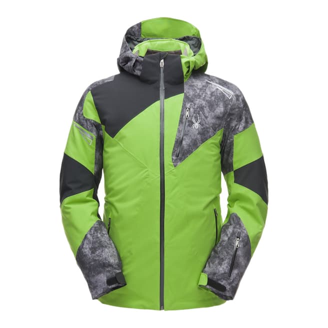 Spyder Men's Green/Multi Leader Print Ski Jacket 