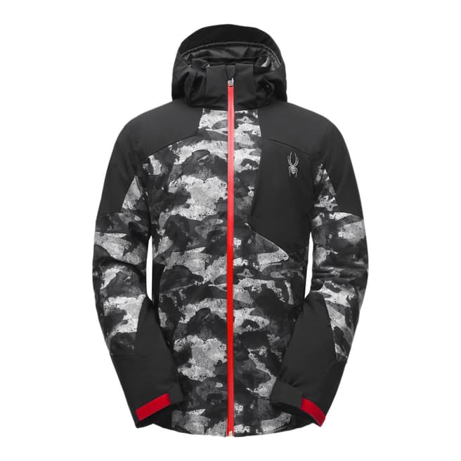 Spyder Men's Black Camo Chambers Ski Jacket