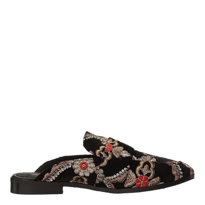 Free People Black Combo Brocade At Ease Loafer