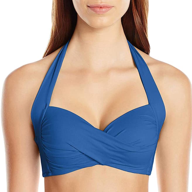 Seafolly French Blue Twist Soft Cup Halter Top