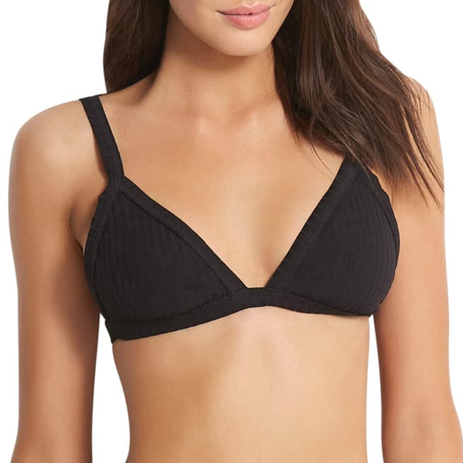 Seafolly Black Fixed Tri Top