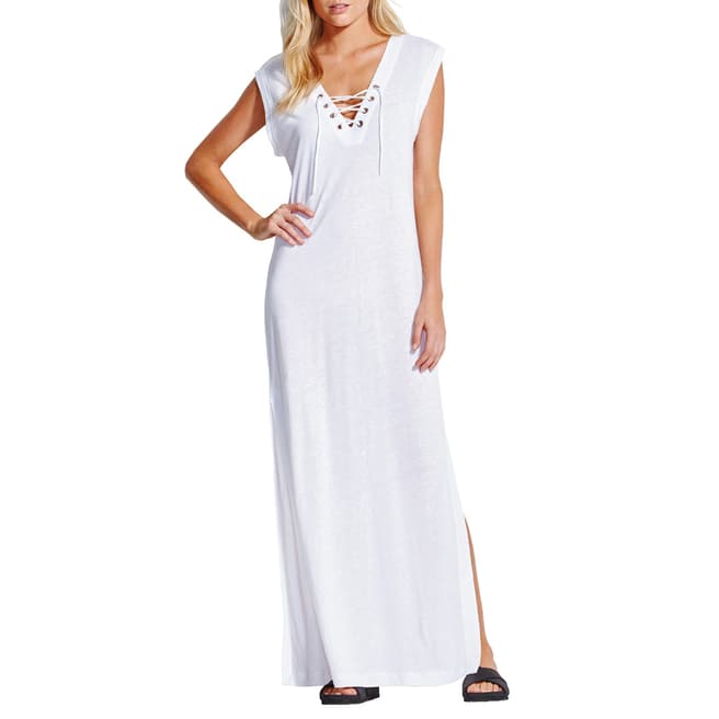 Seafolly White Lace Up Jersey Maxi