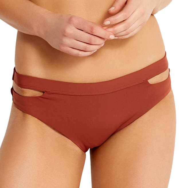 Seafolly Burnt Amber Active Split Band Hipster