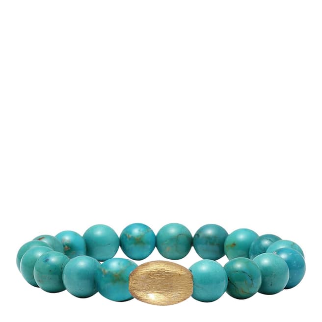 Chloe Collection by Liv Oliver Turquoise Bead Bracelet