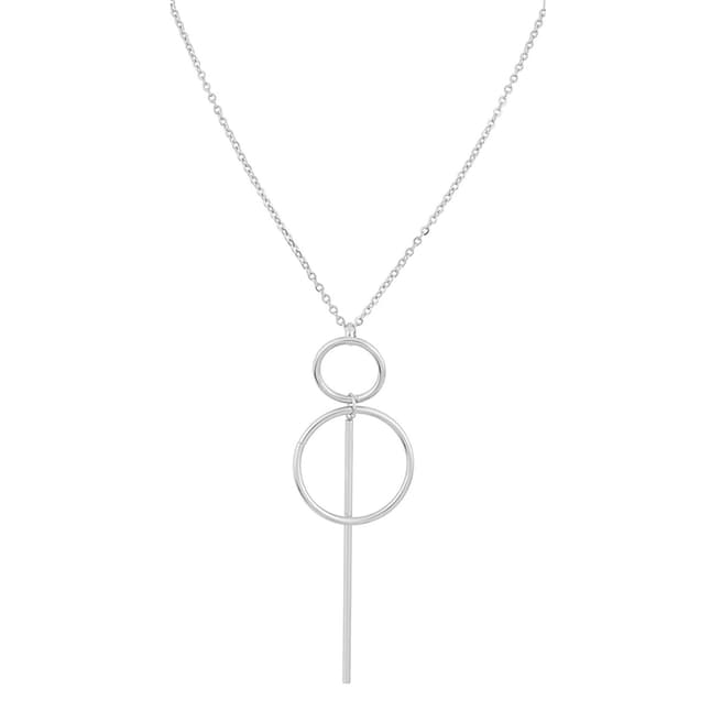 Chloe Collection by Liv Oliver Silver Multi Ring Pendant Necklace