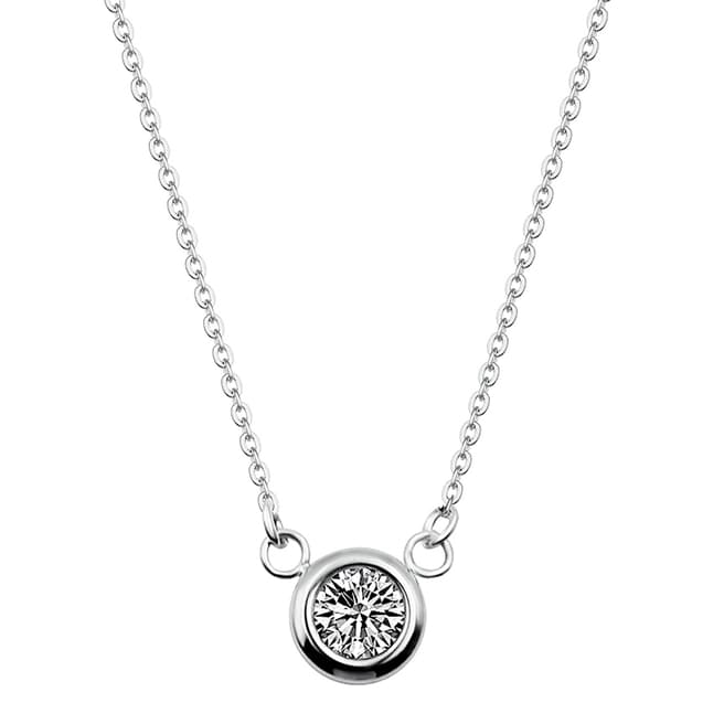 Chloe Collection by Liv Oliver Silver Solitaire Necklace