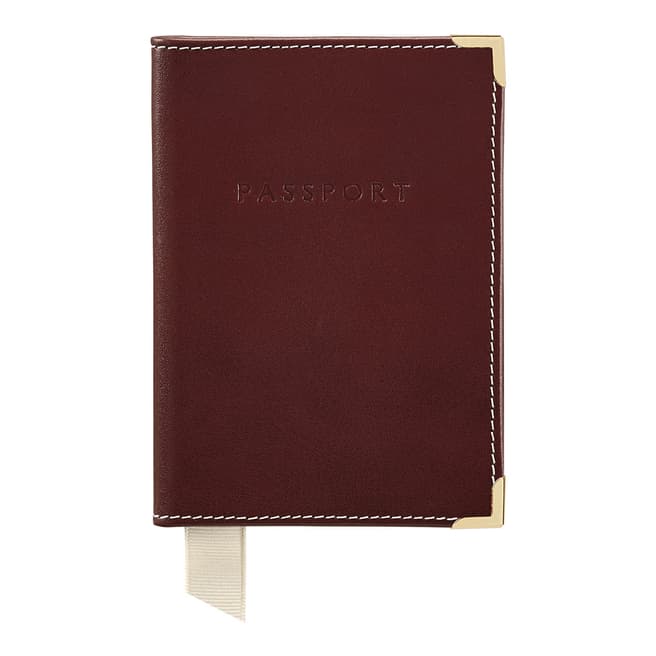 Aspinal of London Burgundy Suede Passport Cover