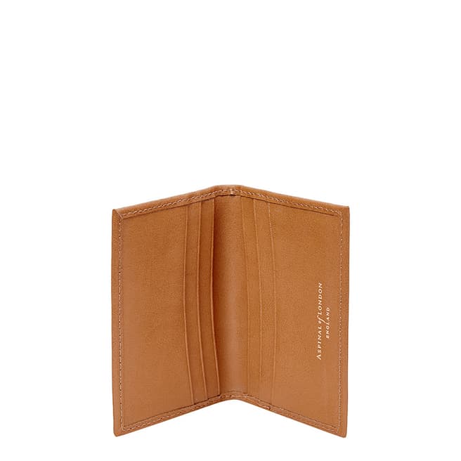 Aspinal of London Tan Smooth Double Fold Card Case