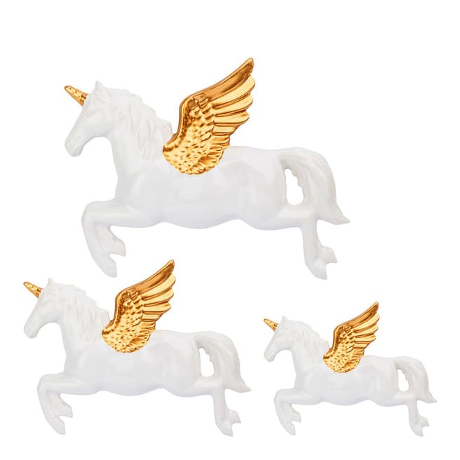 Sass & Belle Set of 3 Flying Unicorn Wall Decorations
