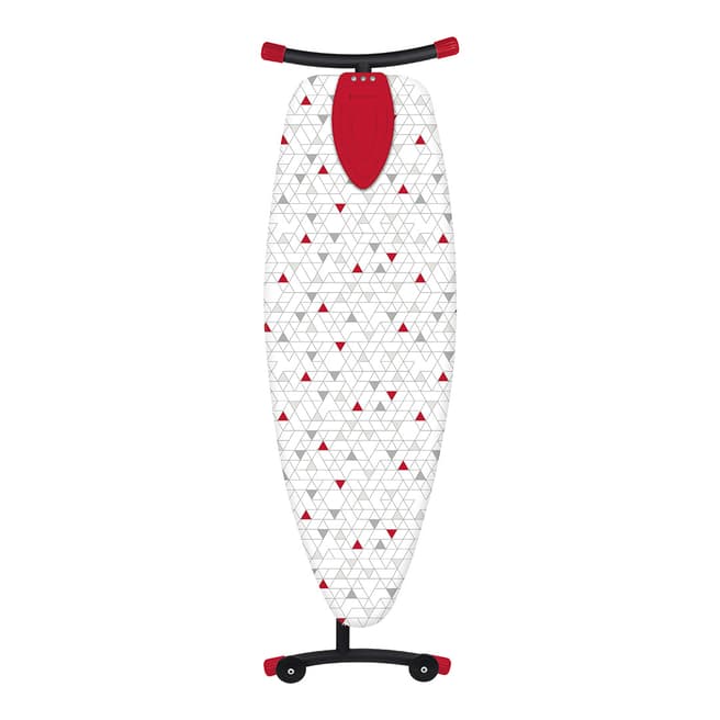 Russell Hobbs Triangle Print Collapsible Ironing Board with Wheels, 135 x 45cm