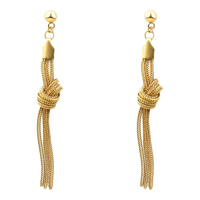 Chloe Collection by Liv Oliver Gold Plated Plated Knot Chain Drop Earrings