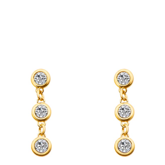 Black Label by Liv Oliver 18k Gold Plated Plated Zirconia Drop Earrings