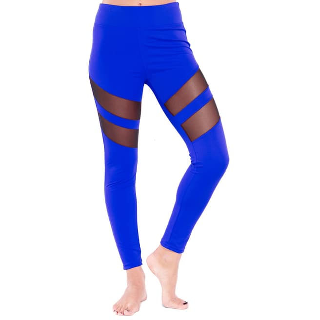 Electric Yoga Blue Tummy Tuck Mesh Racer Legging
