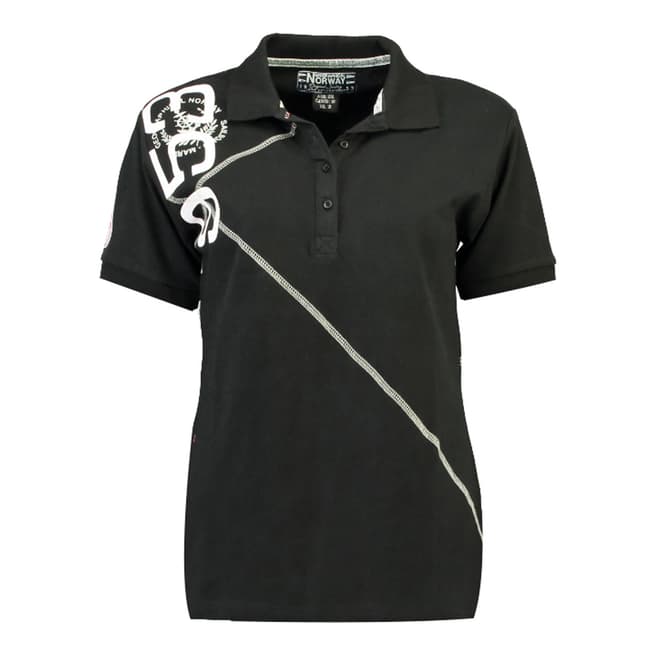 Geographical Norway  Black Kenvie Short Sleeve Polo