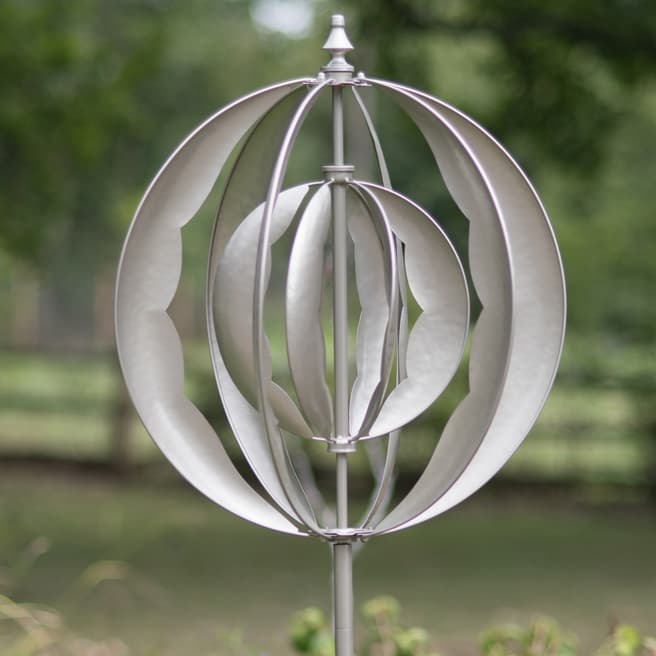 Creekwood Silver Globe Wind Sculpture