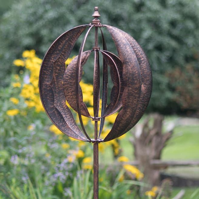 Creekwood Brushed Copper Globe Wind Sculpture