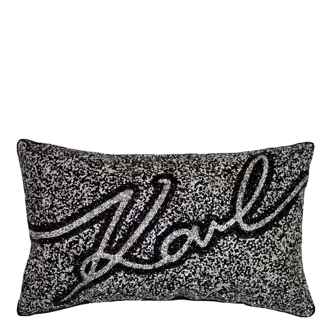 Karl Lagerfeld Signature 20x34cm Cushion, Silver