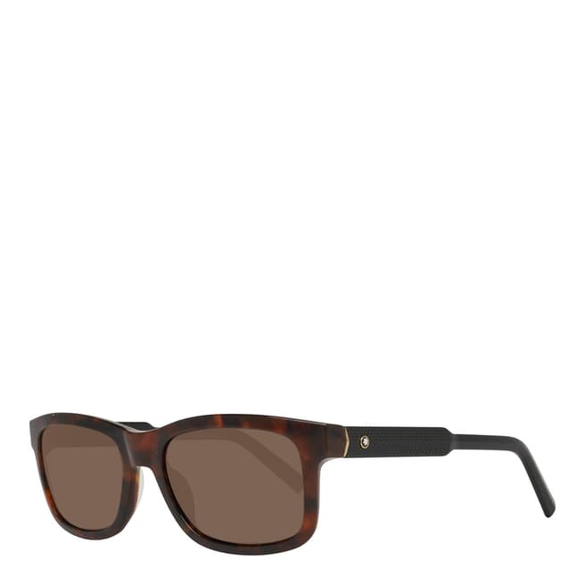 Montblanc Men's Brown Havana Montblanc Sunglasses 55mm