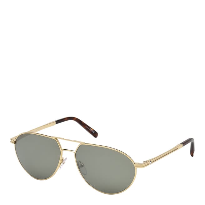 Montblanc Men's Gold Aviator Montblanc Sunglasses 59mm