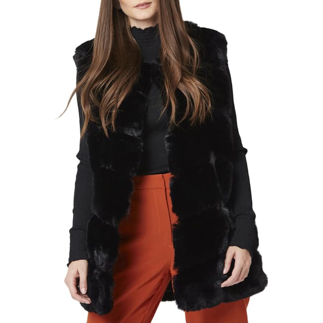 JayLey Collection Black Luxury Faux Fur Carol Gilet