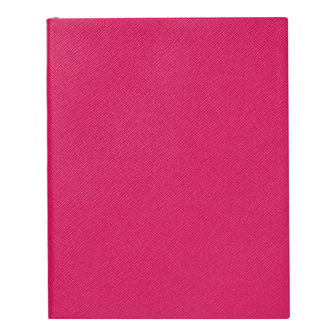 Smythson Fuchsia  Portobello Notebook with Blank Pages