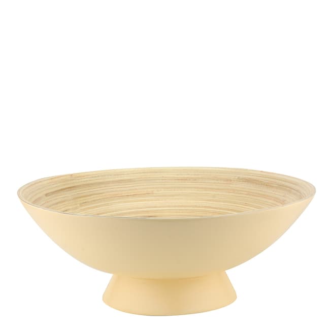 Apollo Housewares Cream Bamboo Fruit Bowl Footed