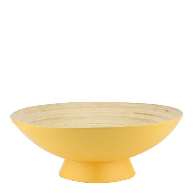 Apollo Housewares Custard Bamboo Fruit Bowl Footed
