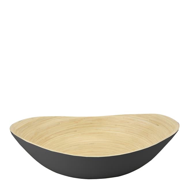Apollo Housewares Black Bamboo Long Fruit Bowl