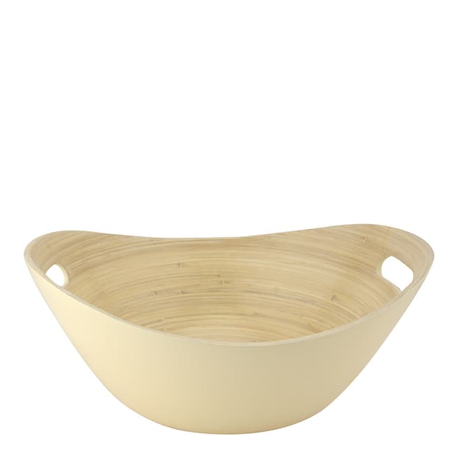 Apollo Housewares Cream Bamboo Salad Bowl Oval