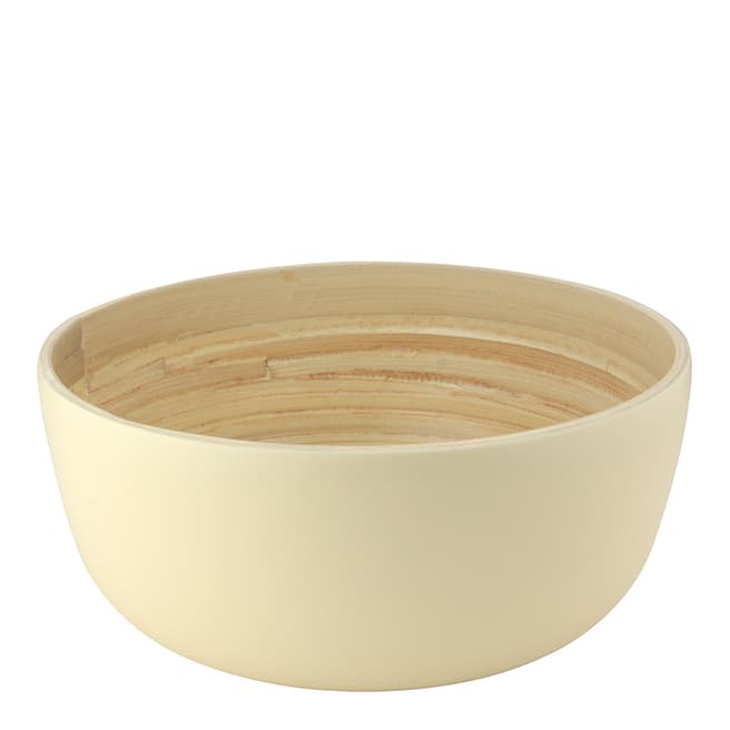 Apollo Housewares Cream Bamboo Salad Bowl, 25cm