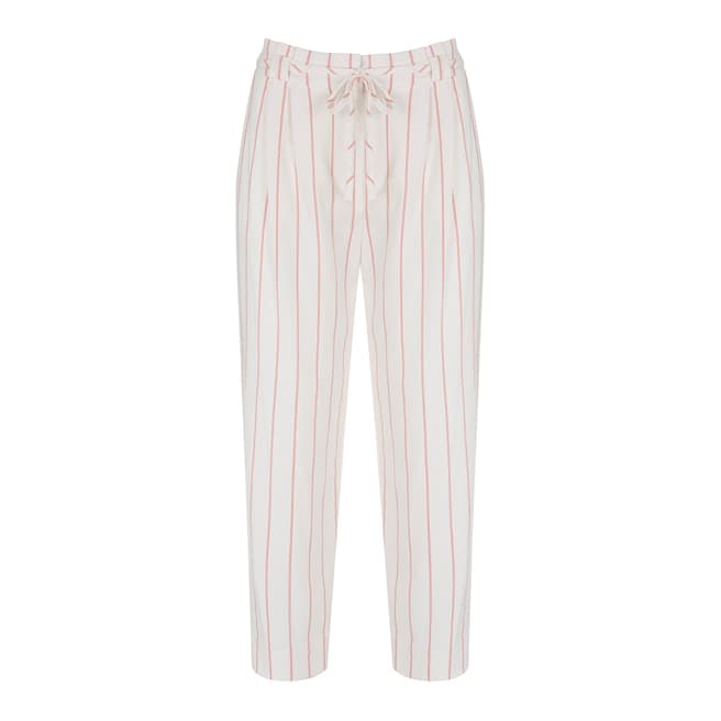 Mint Velvet White/Red Striped Paperbag Trousers