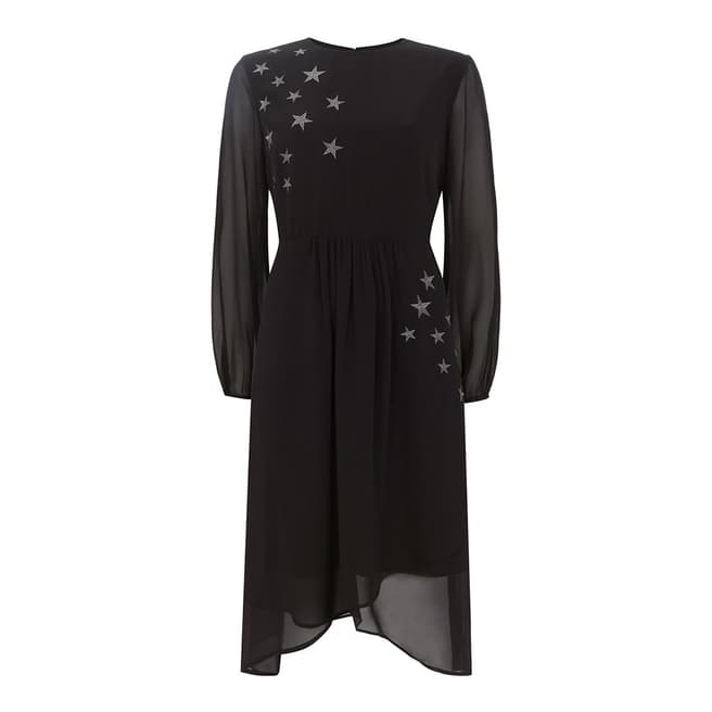 Mint Velvet Black Star Embroidery Dress