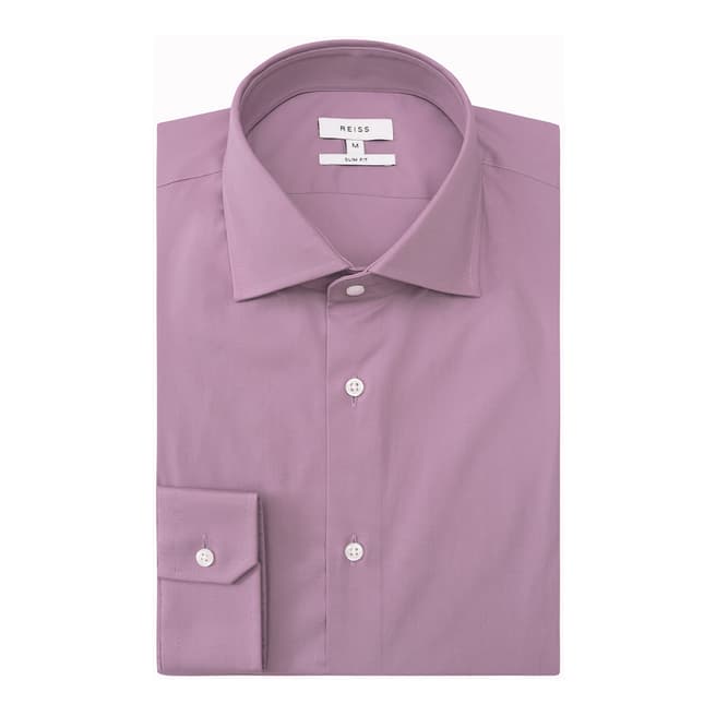 Reiss Lilac Oxider Slim Cotton Shirt