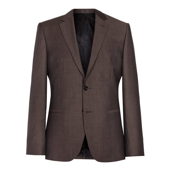 Reiss Mahogany Hollidge Slim Wool Suit Jacket