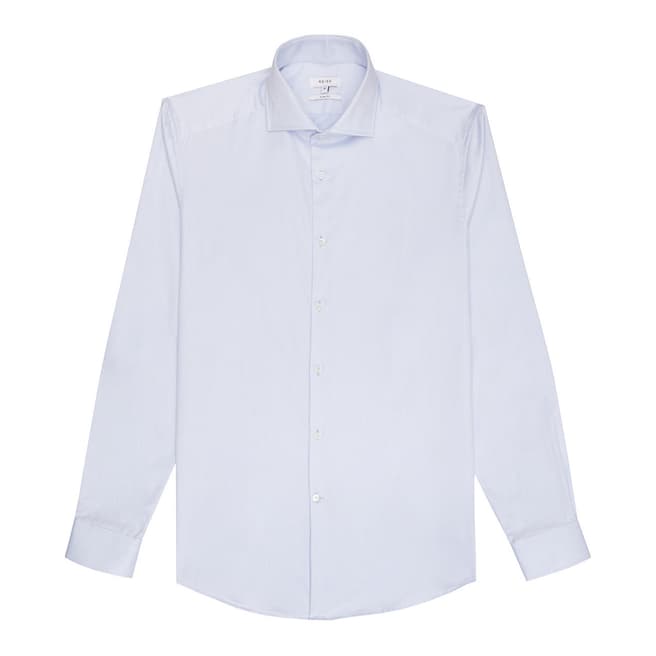 Reiss Mid Blue Angeles Slim Cotton Shirt