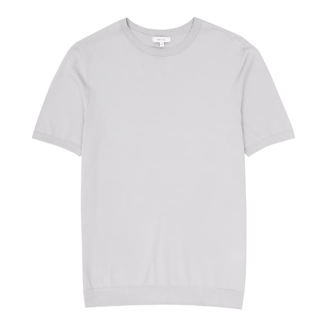 Reiss Soft Grey Amalfi Luxe Cotton T-Shirt 
