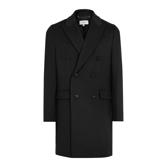 Reiss Black Francisco Wool/Cashmere Coat
